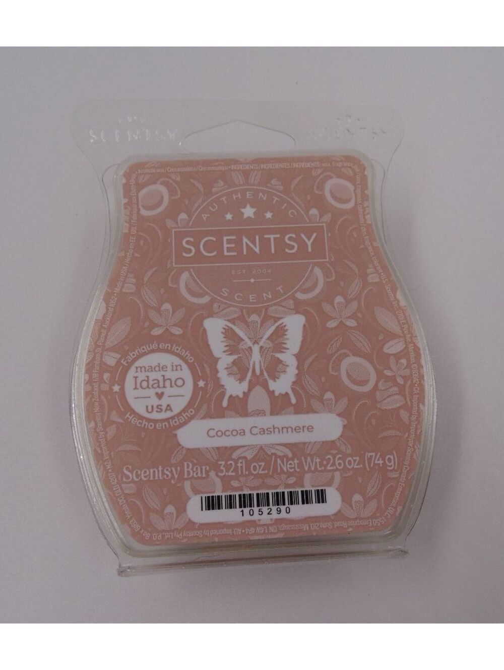 Scentsy Wax Bar 3.2 fl oz (74 g) New Authentic Scent Cocoa Cashmere Wax Melt
